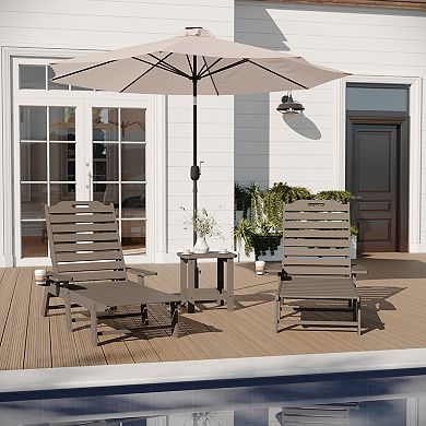 Merrick Lane 3pc Set With 2 Adirondack Chairs/side Table For Indoor/outdoor Use