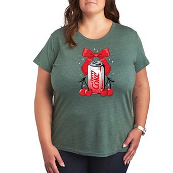 Plus Size Coca-Cola Cherry Can Bow Graphic Tee