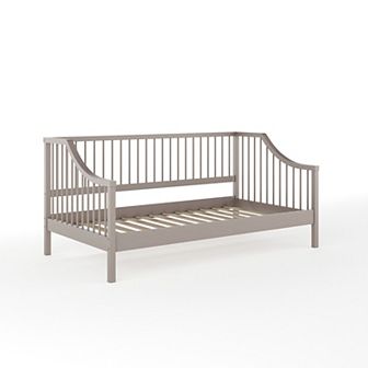 Martha Stewart Wooden Platform Daybed with Spindles and Wood Slat Foundation
