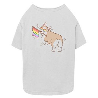 Mad Engine Global Rainbow Flag Corgi Pet Tee