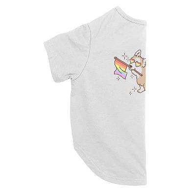 Mad Engine Global Rainbow Flag Corgi Pet Tee