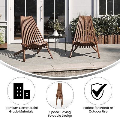 Merrick Lane Solid Acacia Indoor/outdoor Wood Low Profile Lounge
