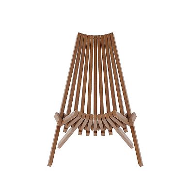 Merrick Lane Solid Acacia Indoor/outdoor Wood Low Profile Lounge Folding Chair