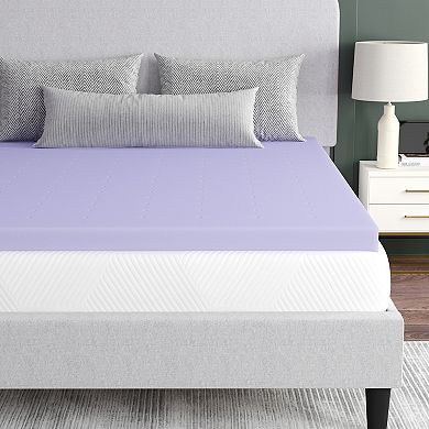 Emma And Oliver Ventilated Lavender Infused Memory Foam Mattress Topper