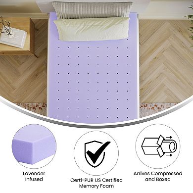 Emma And Oliver Ventilated Lavender Infused Memory Foam Mattress Topper