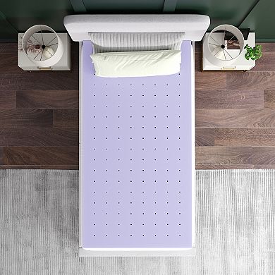 Emma And Oliver Ventilated Lavender Infused Memory Foam Mattress Topper