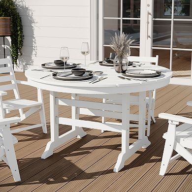 Merrick Lane All Weather Adirondack Style Slat Top Dining Table