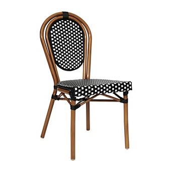 Merrick Lane Bistro Chair With Pe Rattan Seat And Metal Frame
