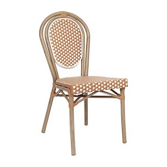 Merrick Lane Bistro Chair With Pe Rattan Seat And Metal Frame