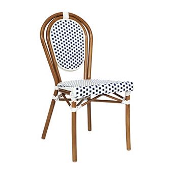 Merrick Lane Bistro Chair With Pe Rattan Seat And Metal Frame