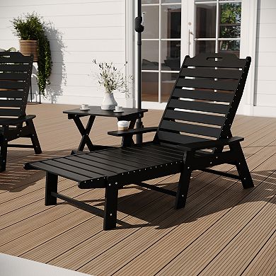 Merrick Lane 3pc Set With 2 Adirondack Chairs/side Table For Indoor/outdoor Use