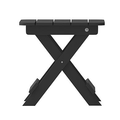 Merrick Lane 3pc Set With 2 Adirondack Chairs/side Table For Indoor/outdoor Use