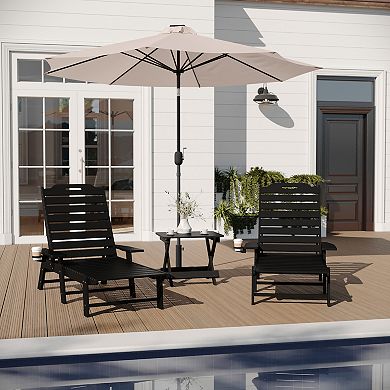 Merrick Lane 3pc Set With 2 Adirondack Chairs/side Table For Indoor/outdoor Use