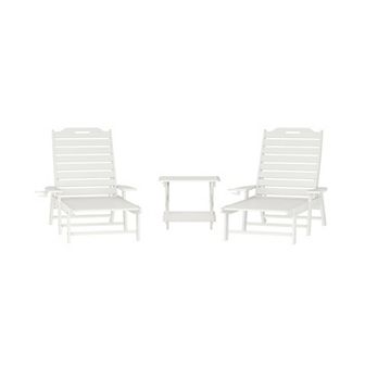 Merrick Lane 3 pc Set With 2 Adirondack Chairs/side Table For Indoor/outdoor Use