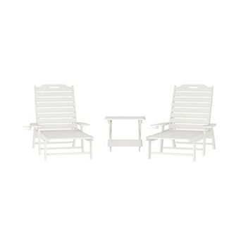 Merrick Lane 3 pc Set With 2 Adirondack Chairs/side Table For Indoor/outdoor Use