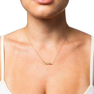Forever Radiant 10k Gold Cubic Zirconia Bypass Bar Necklace