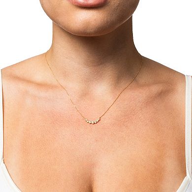 Forever Radiant 10k Gold Graduated Bezel Cubic Zirconia Necklace