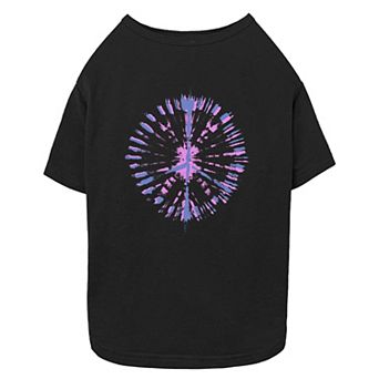 Mad Engine Global Purple Tie-dye Peace Symbol Pet Tee