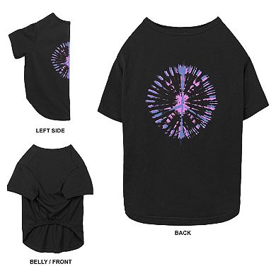 Mad Engine Global Purple Tie-dye Peace Symbol Pet Tee