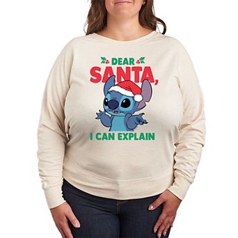 Disney's Lilo & Stitch Plus Size Dear Santa French Terry Long Sleeve Tee
