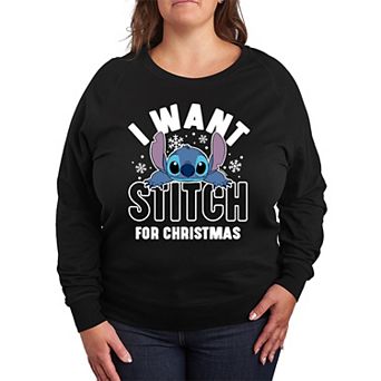 Disney's Lilo & Stitch Plus Size A Stitch For Christmas French Terry Long Sleeve Tee
