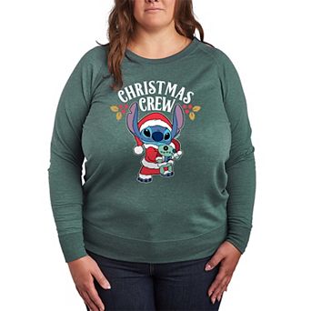 Disney's Lilo & Stitch Plus Size Christmas Crew French Terry Long Sleeve Tee