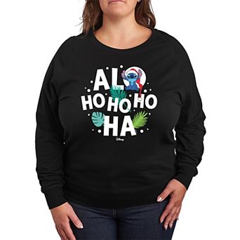 Disney's Lilo & Stitch Plus Size Alo Ho Ho Ho Ha French Terry Long Sleeve Tee