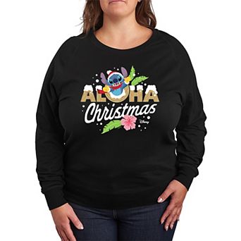 Disney's Lilo & Stitch Plus Size Aloha Christmas French Terry Long Sleeve Tee