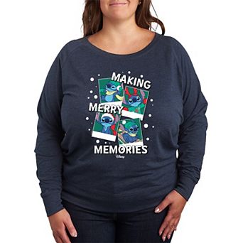 Disney's Lilo & Stitch Plus Size Merry Memories French Terry Long Sleeve Tee
