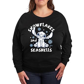 Disney's Lilo & Stitch Plus Size Snowflakes & Seashells French Terry Long Sleeve Tee