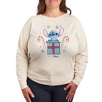 Disney's Lilo & Stitch Plus Size Candy Canes French Terry Long Sleeve Tee