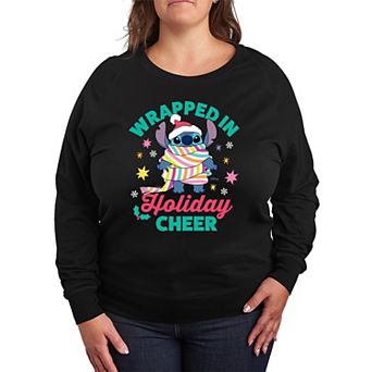 Disney's Lilo & Stitch Plus Size Holiday Cheer French Terry Long Sleeve Tee
