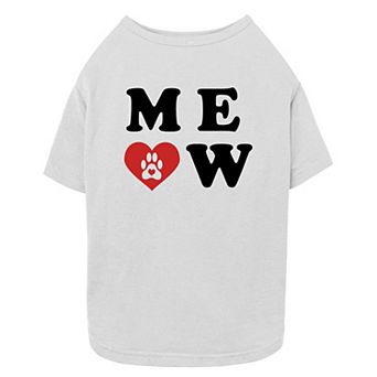 Mad Engine Global Meow Heart Paw Print Pet Tee