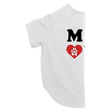 Mad Engine Global Meow Heart Paw Print Pet Tee