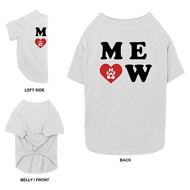 Mad Engine Global Meow Heart Paw Print Pet Tee