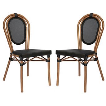 Merrick Lane 2 Pack Bistro Chair With Textilene Seat And Metal Frame