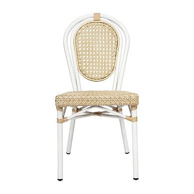 Merrick Lane Bistro Chair With Pe Cane Rattan Seat And Metal Frame