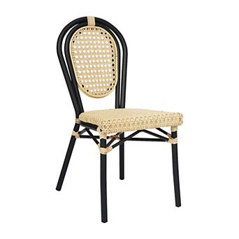 Merrick Lane Bistro Chair With Pe Cane Rattan Seat And Metal Frame