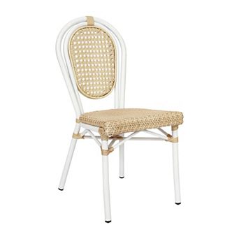 Merrick Lane Bistro Chair With Pe Cane Rattan Seat And Metal Frame