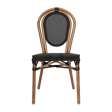 Merrick Lane 4 Pack Bistro Chair With Textilene Seat And Metal Frame