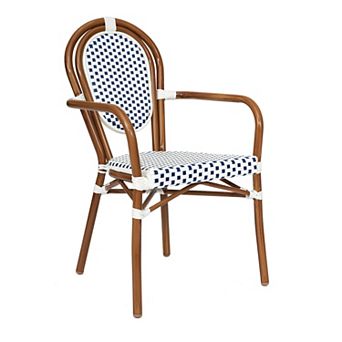 Emma And Oliver Stacking Bistro Chair With Metal Frame & Pe Seat