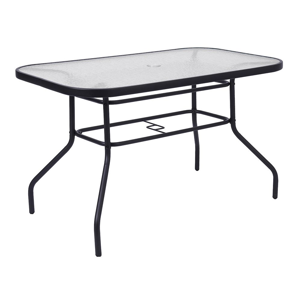 Emma And Oliver Indoor/outdoor Rectangle Tempered Glass Patio Table ...