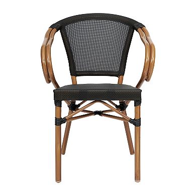Merrick Lane Bistro Chair With Textilene Seat And Metal Frame