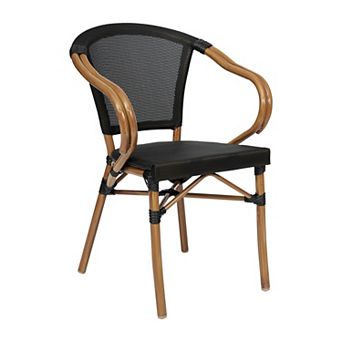 Merrick Lane Bistro Chair With Textilene Seat And Metal Frame