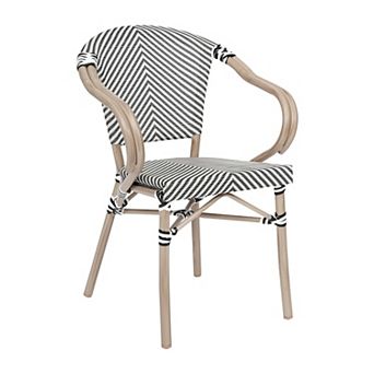 Merrick Lane Bistro Chair With Textilene Seat And Metal Frame