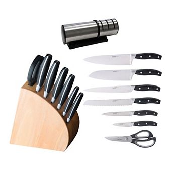 BergHOFF Forged 9 pc Stainless Steel Knife Block Set with Sharpener