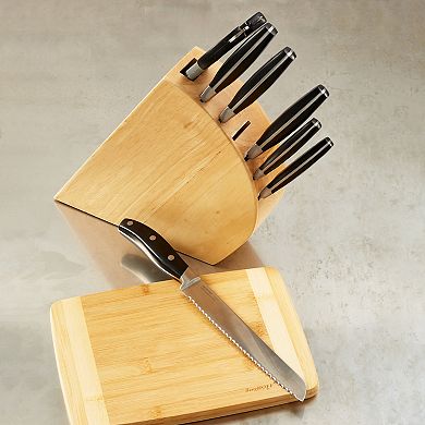 BergHOFF Forged 9-Piece Stainless Steel Knife Block Set with Sharpener