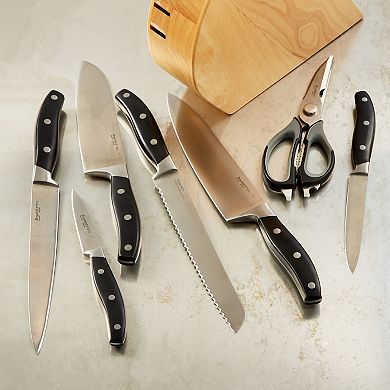BergHOFF Forged 9-Piece Stainless Steel Knife Block Set with Sharpener