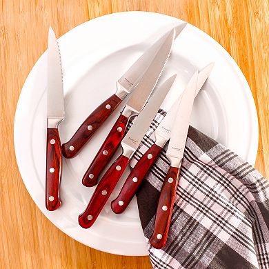 BergHOFF Pakka Wood 7-Piece Stainless Steel Steak & Carving Knife Set