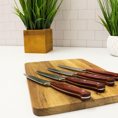BergHOFF Pakka Wood 7-Piece Stainless Steel Steak & Carving Knife Set